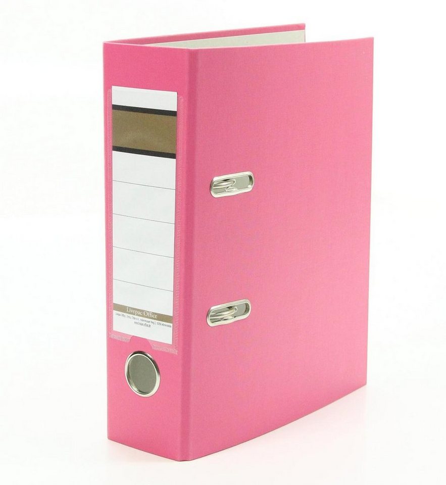 Livepac Office Aktenordner Ordner / DIN A5 / 75mm / Farbe: pink + 50 Prospekthüllen