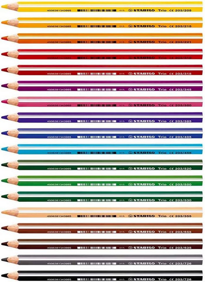 STABILO Buntstift Dreikant-Buntstift 2x 18er Pack, dick, ideal für Kinder, Ergonomische Form, leuchtende Farben Bild 3