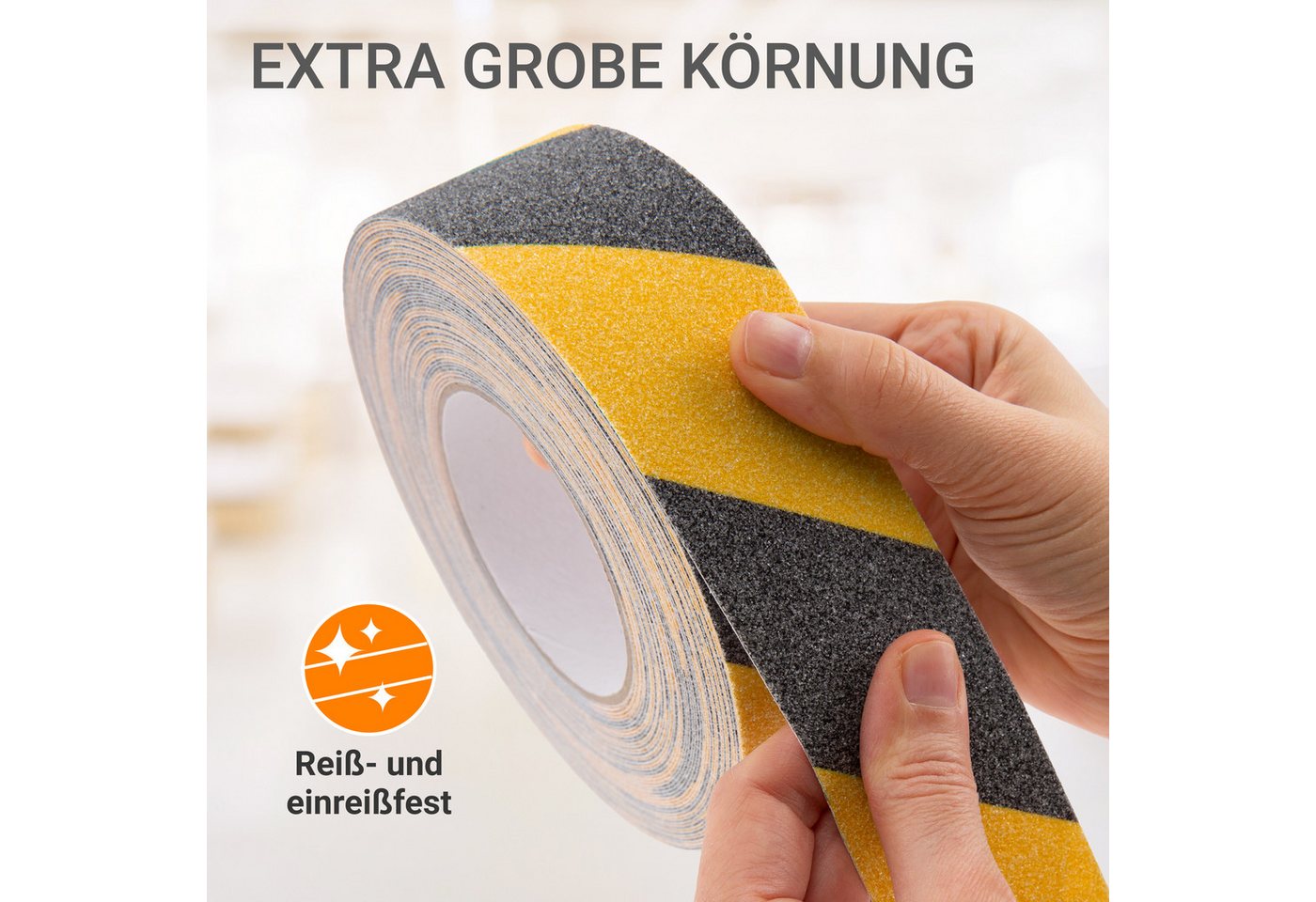 wolk Klebeband Antirutschband, Farbe: gelb/schwarz, 2,5 cm x 18,3 m (BxL) Bild 5
