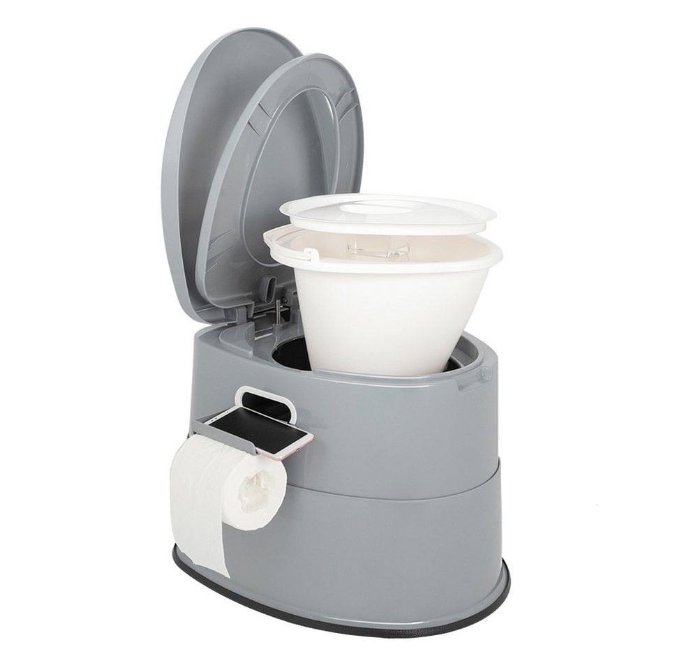 Bonnlo Campingtoilette tragbar, mobile Toilette mit Sitz, Deckel und Toilettenpapierhalter, (1-St), Leicht, stabil, multifunktional & leicht zu reinigen Bild 5