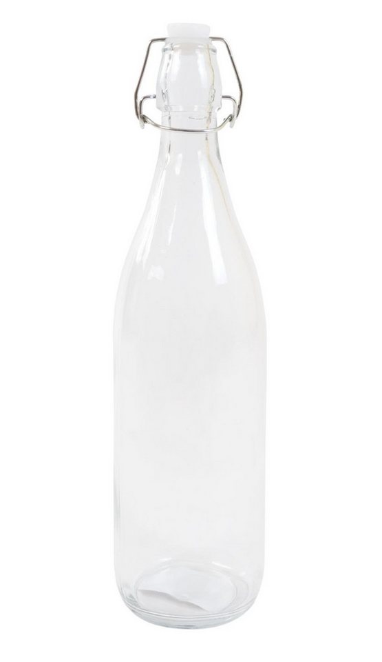 BURI Trinkflasche Drahtbügelflasche 1 Liter Glasflasche Wasserflasche Trinkflasche