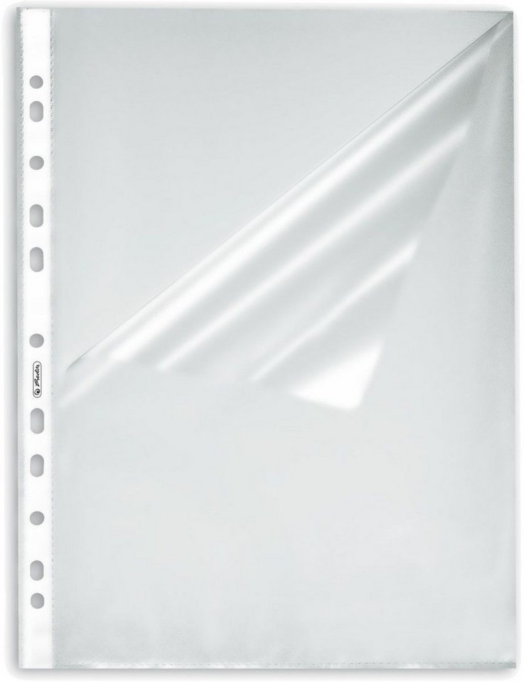 Herlitz Prospekthülle Prospekthüllen A4 genarbt oben und seitlich offen VE=10 Stück Bild 2