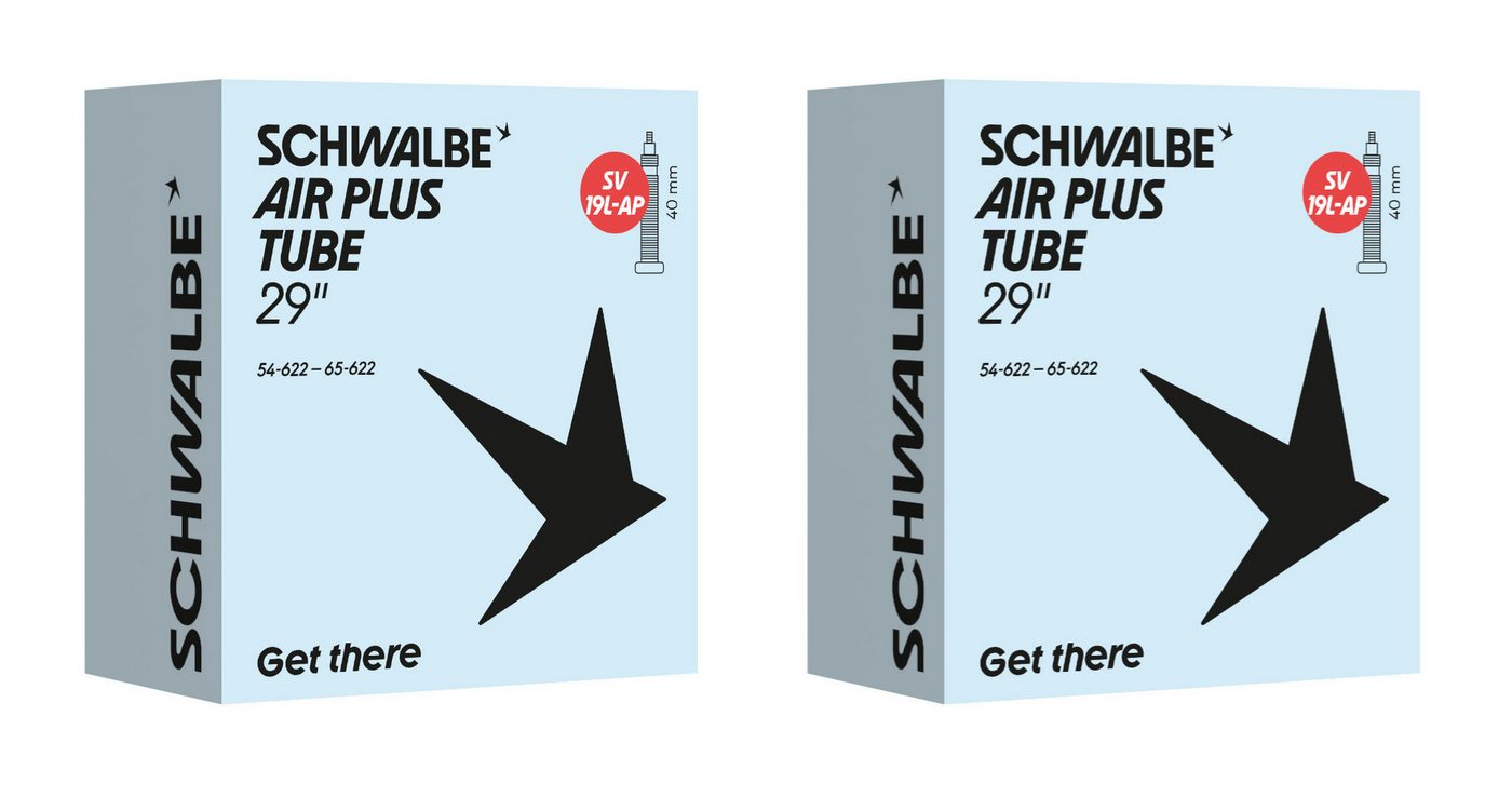 Schwalbe Fahrradschlauch 2x Schwalbe Schlauch SV19+AP 29 Zoll Plus (54/65-622) Air Plus, 2,10, 2,125, 2,30, 2,35, 2,40, 2,50, 2,25, 2,60, (2-St)