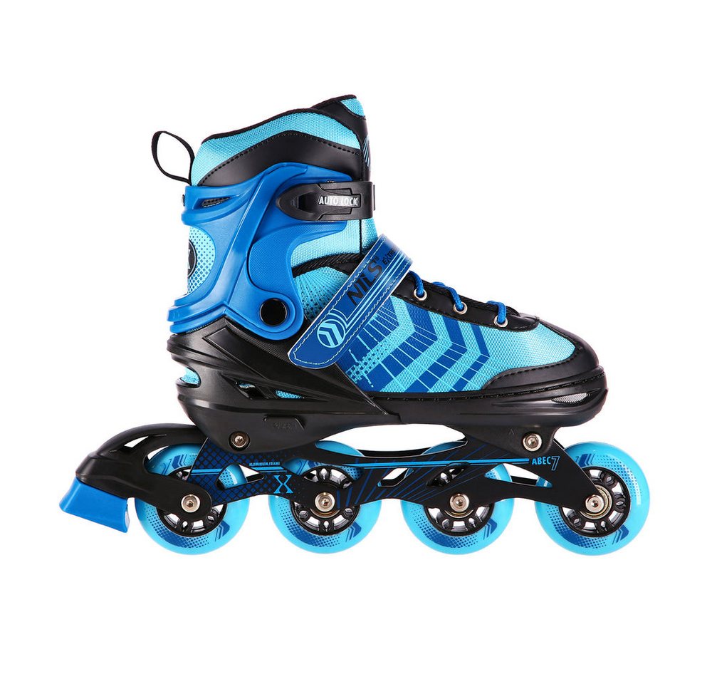 NILS EXTREME Inlineskates Kinderinliner Rollschuhe Schlittschuhe, (Spar-Set, 2-St., 34-38), 4-in-1, größenverstellbar, ABEC 7, Alu-Schiene