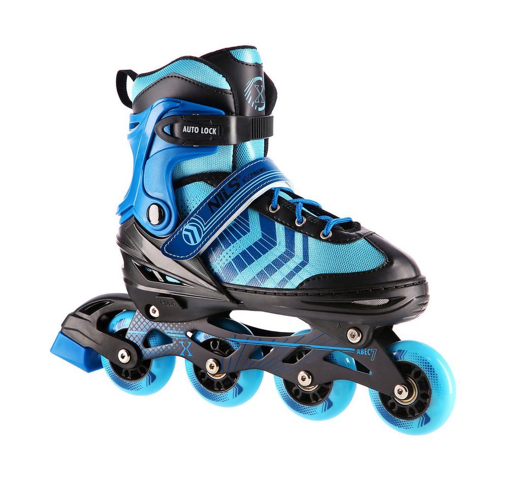 NILS EXTREME Inlineskates Kinderinliner Rollschuhe Schlittschuhe, (Spar-Set, 2-St., 34-38), 4-in-1, größenverstellbar, ABEC 7, Alu-Schiene Bild 4