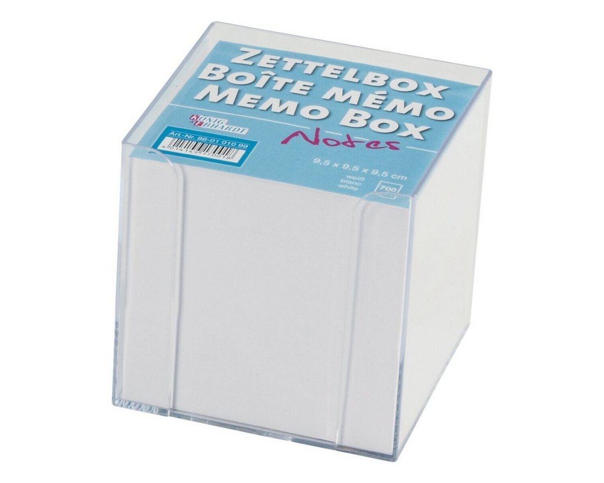 König & Ebhardt Notizzettel Zettelbox 9,5x9,5x9,5cm transparent