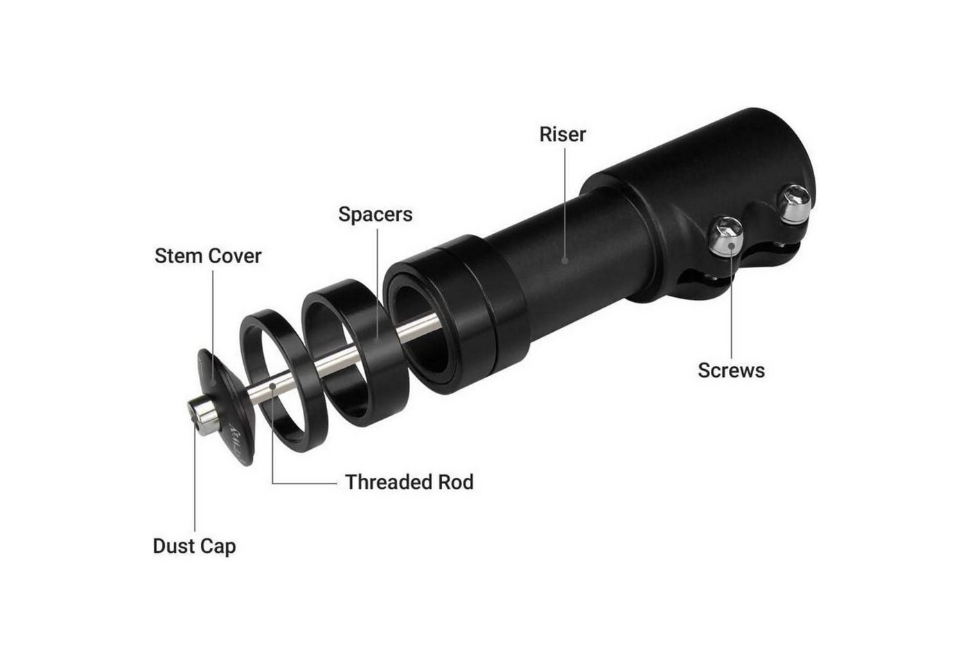LuxusKollektion Lenkervorbau Vorbau Lenkererhöhung Aluminium 28,6 mm für MTB schwarz Bild 3
