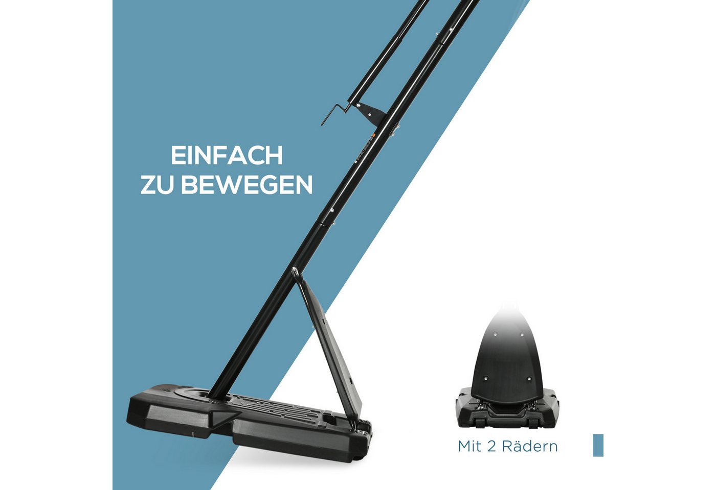 MC Star Basketballständer Höhenverstellbarer 293-350 cm mit rollbarem Backboard aus Stahl (für Garten & Sportplatz) Bild 2