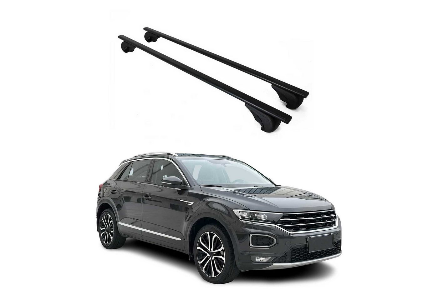 OMAC Dachträger Grundtäger für VW T-Roc 2017-2025 75kg Metall Schwarz 2 tlg (2-St), Wasserbeständig,Abnehmbar,Multifunktional,Leichtgewichtig Bild 4