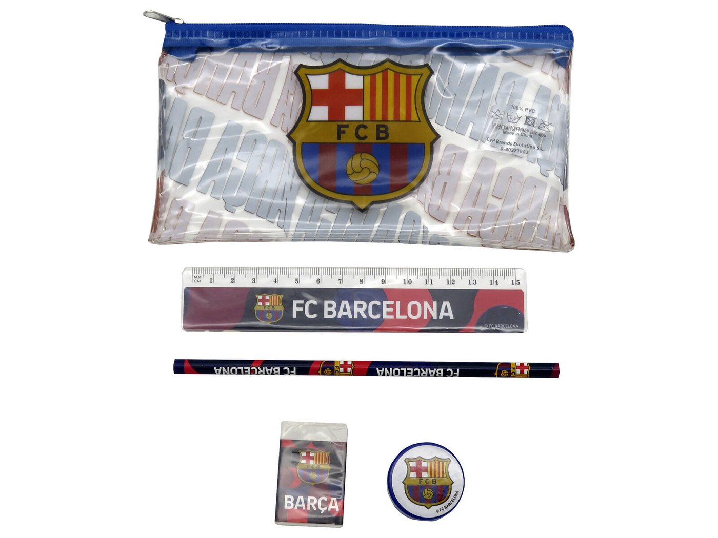 FC Barcelona Federmäppchen mit Schulmaterial für Kinder, (1-tlg) Bild 4