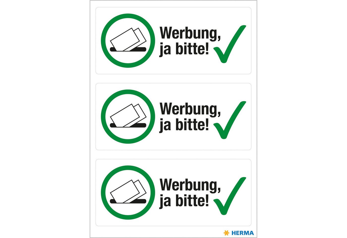 HERMA Etikett Herma Hinweisetiketten weterfest 79 x 34 mm Werbung ja bitte 1 Bl 3