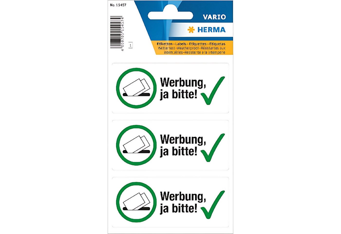 HERMA Etikett Herma Hinweisetiketten weterfest 79 x 34 mm Werbung ja bitte 1 Bl 3 Bild 2