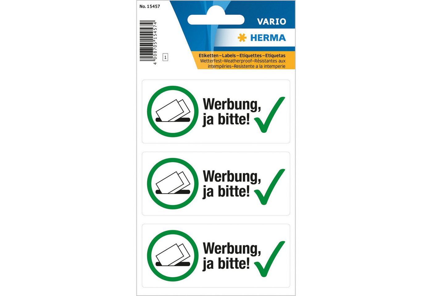 HERMA Etikett Herma Hinweisetiketten weterfest 79 x 34 mm Werbung ja bitte 1 Bl 3 Bild 3