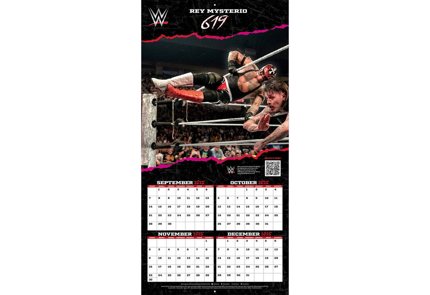 Turner Wandkalender Turner Spektakul äre Würfe WWE 30,5 x 30,5 cm Wandkalender 2026, 12- Monats- Format, Zusatzseite Januar - Dezember 2024 Bild 3