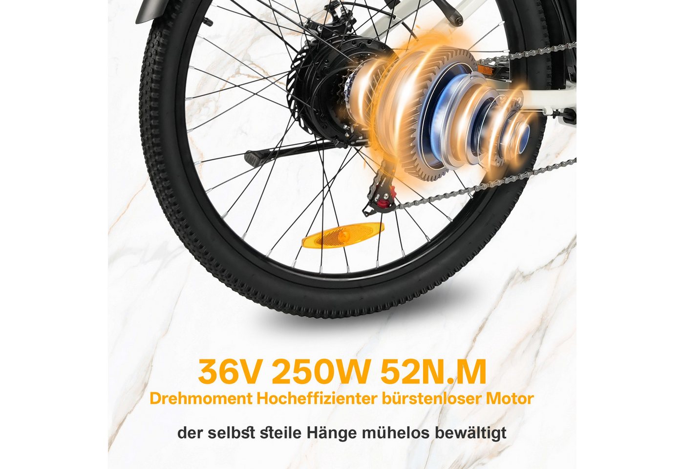 TTGO E-Bike Cityrad 26 Zoll, 650Wh, 120km, Federgabel, mit Frontkorb und Gepäckträger, 7 Gang SHIMANO, Kettenschaltung, Heckmotor, 650 Wh, (5 Stufen, Pedelec, bis zu 125kg, für ca. 160–185 cm), Farbdisplay, Aluminiumrahmen, Elektrofahrrad für Damen Herren