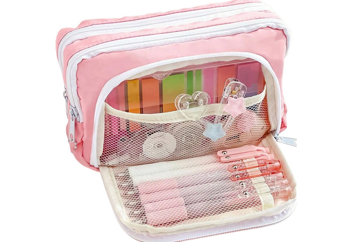 Diwzbyn Federmäppchen Federmäppchen mit großer Kapazität, ästhetisches Mäppchen mit Fächern, Tragbare Federtasche für Schule, Uni und Büro