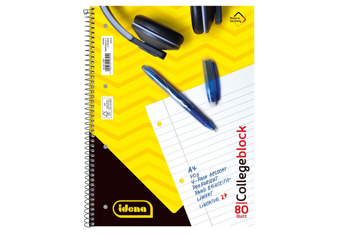 Idena Collegeblock Idena 90366 Bundle Collegeblöcke Lineatur 27 liniert mit Doppelrand Bild 5