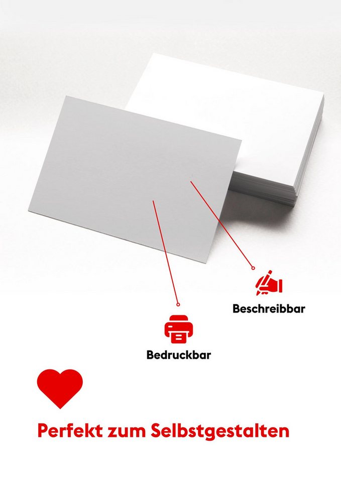 FLYERALARM Blanko-Postkarte Blanko Postkarten DIN A6 Weiß (100 Stück) Karten zum Selbstgestalten, Blanko Bild 2