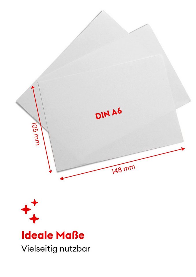 FLYERALARM Blanko-Postkarte Blanko Postkarten DIN A6 Weiß (100 Stück) Karten zum Selbstgestalten, Blanko Bild 5