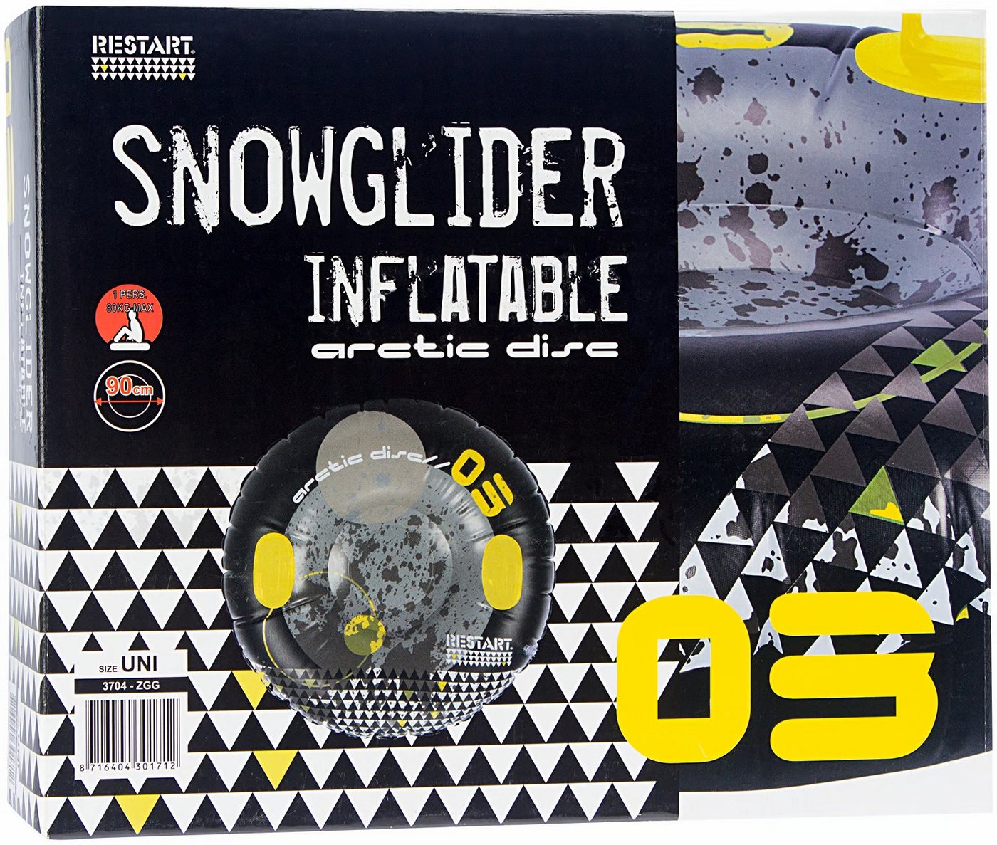 Schlitten RESTART Arctic Disc Ø 90cm - Schlitten Bob aufblasbarer Schneereifen