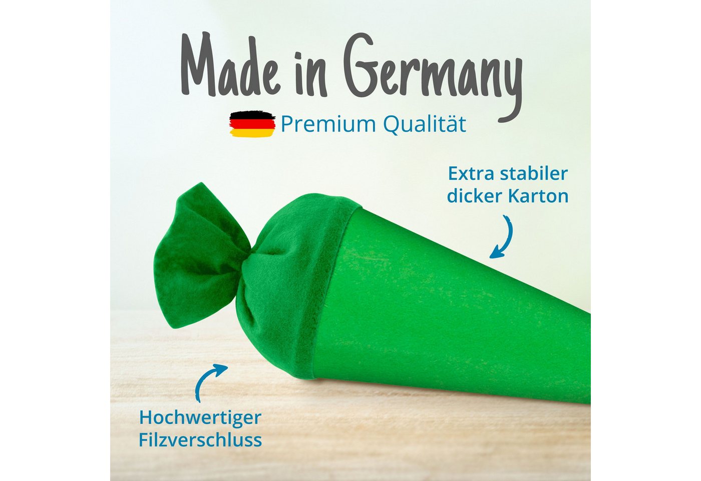 itenga Schultüte itenga Bastelschultüte 70cm rund GRÜN Bild 2