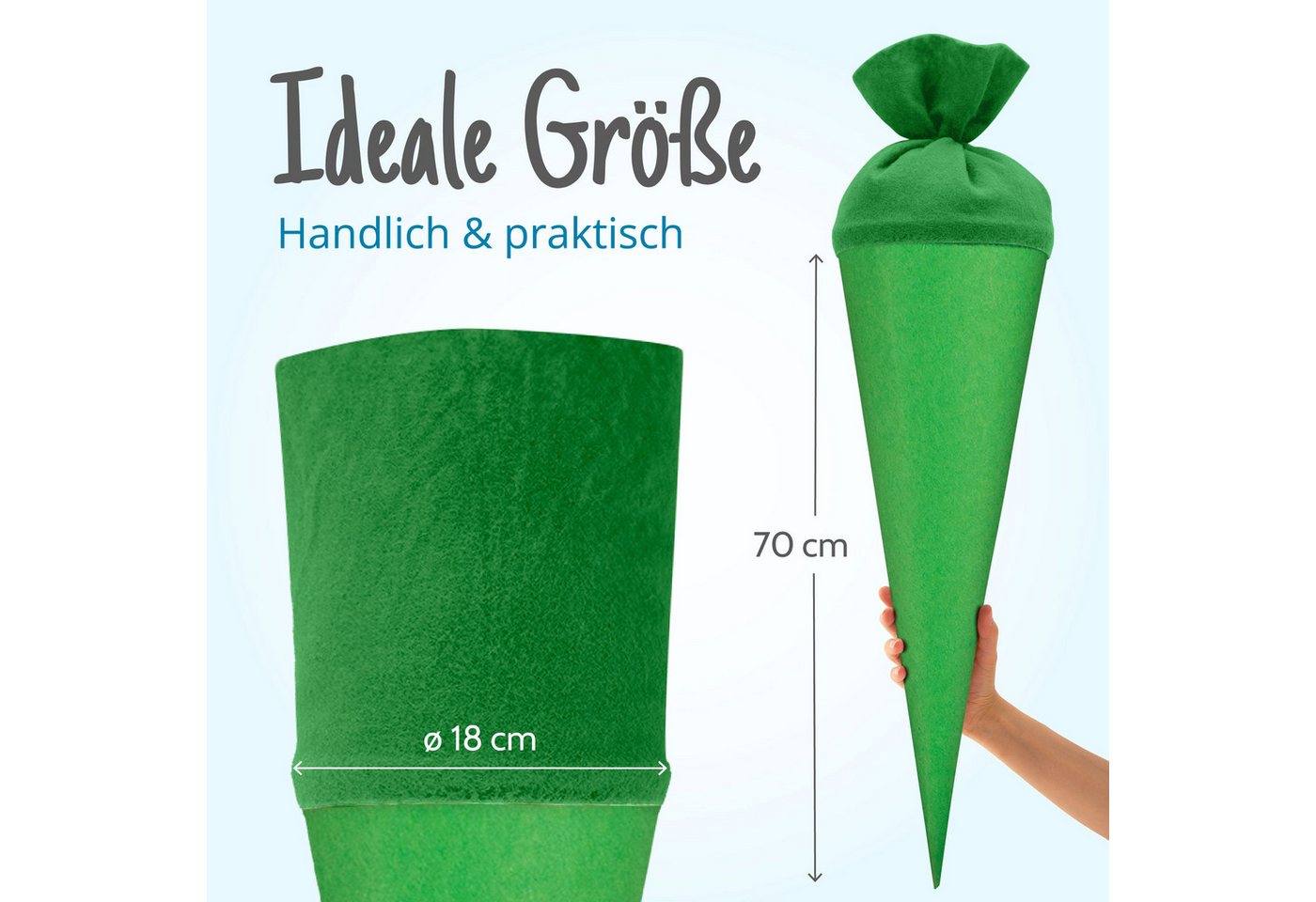 itenga Schultüte itenga Bastelschultüte 70cm rund GRÜN Bild 3
