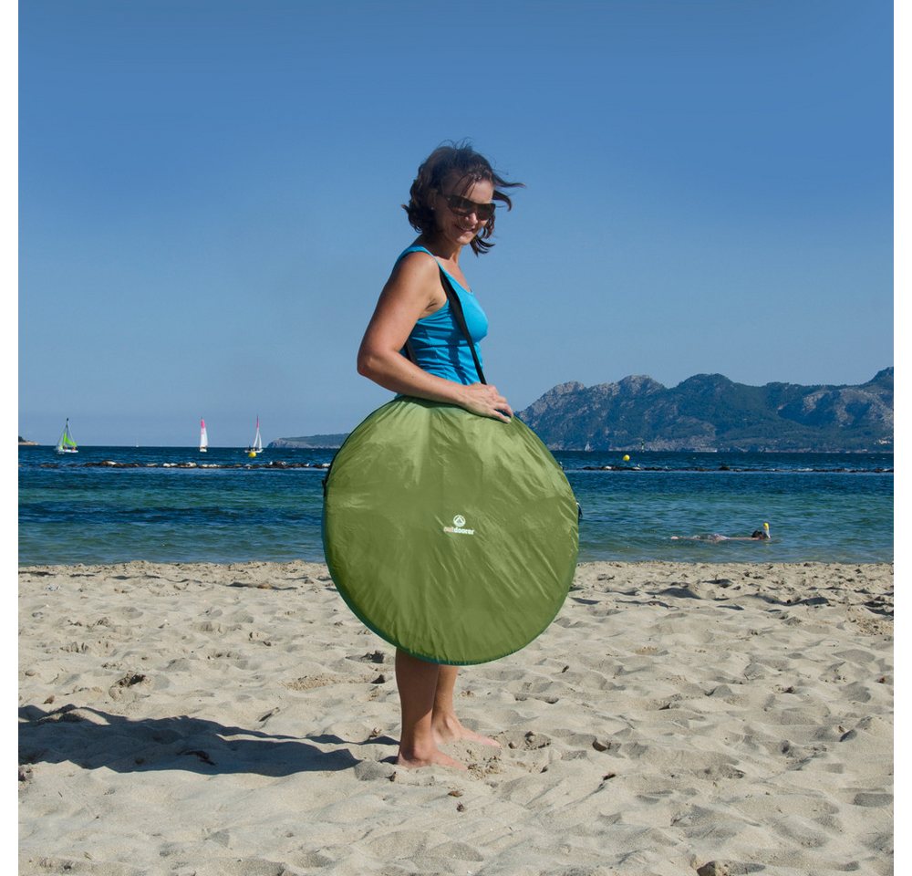 outdoorer Strandmuschel Zack II grün, UV 60, Pop-up, für 2 Personen
