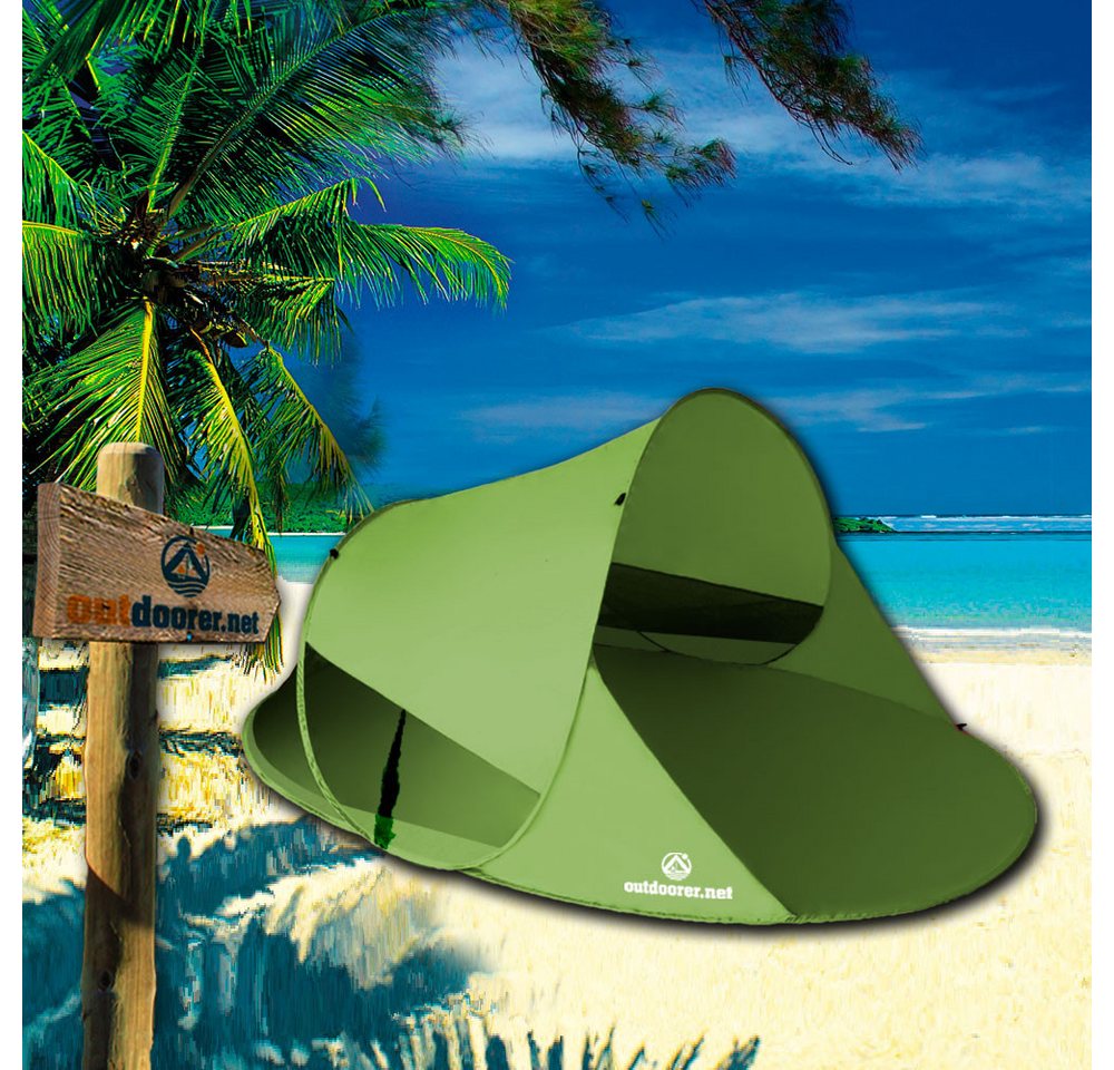 outdoorer Strandmuschel Zack II grün, UV 60, Pop-up, für 2 Personen Bild 3