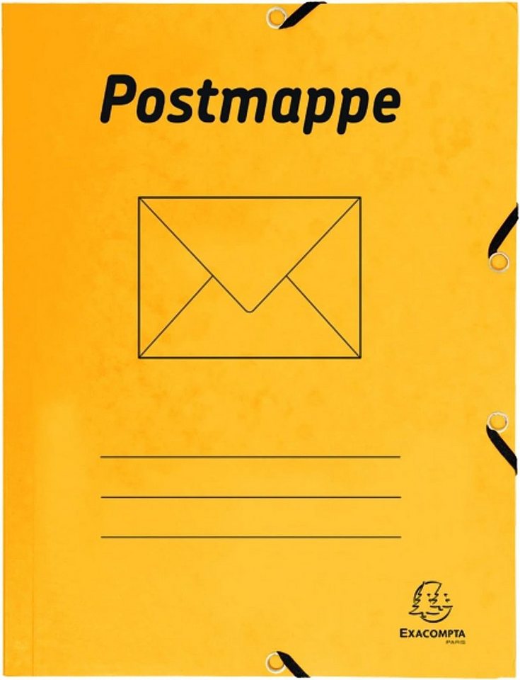 Falken Organisationsmappe (Spar-Set, 10-St., 10er-Set), Postmappe DIN A4 mit Gummizug Sammelmappe Einschlagmappe Gelb