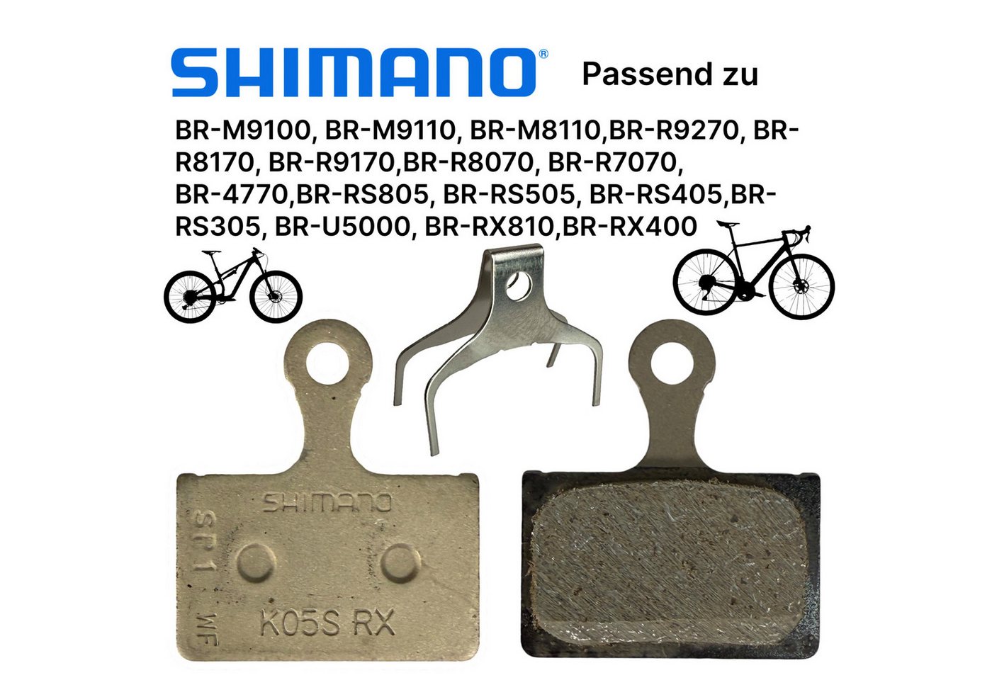 Shimano Scheibenbremse Shimano 2x K05S-RX Resin XT XTR 105 Ultegra Disc Scheibenbremsbeläge