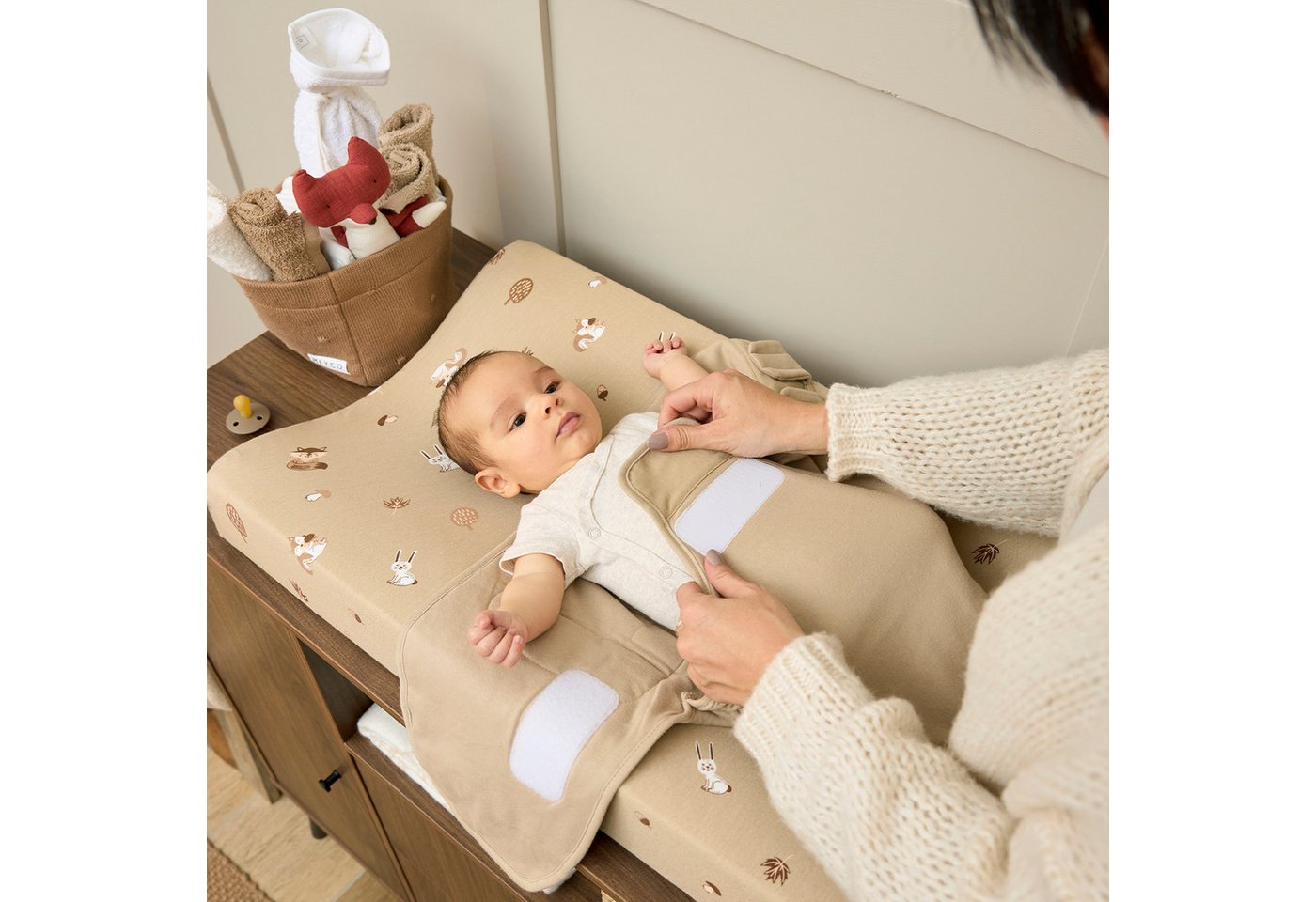 Meyco Baby Pucksack Sand (100% Baumwolle, 1 tlg), 0-3 maanden