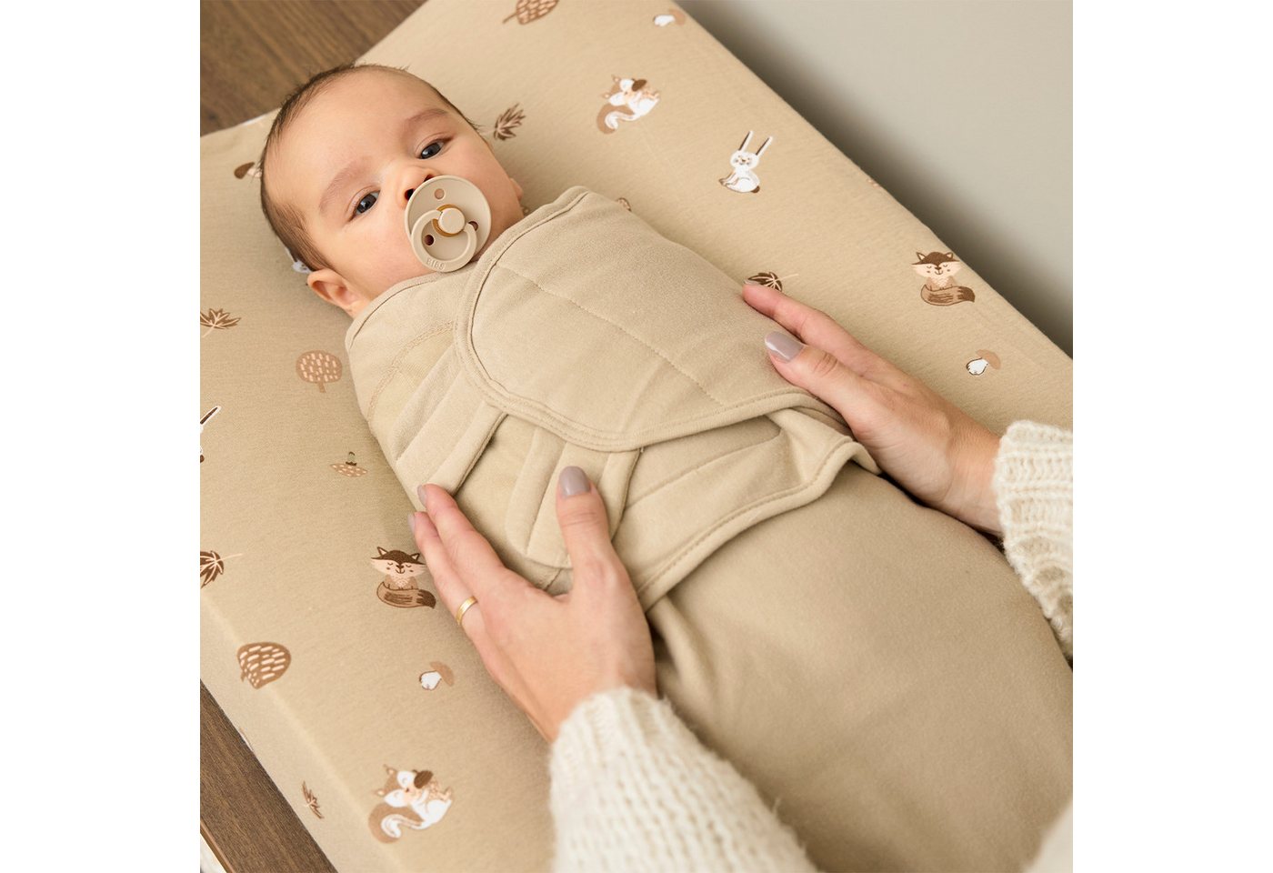 Meyco Baby Pucksack Sand (100% Baumwolle, 1 tlg), 0-3 maanden Bild 3