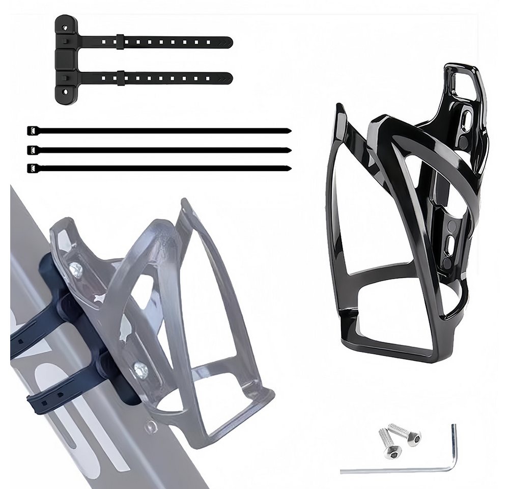 AFKSMILE Fahrrad-Flaschenhalter Flaschenhalter Fahrrad, Leichte Langlebige PC Wasserflaschenhalter, Getränkehalter, inklusive Gurte für Rohre mit Durchmesser bis 22-55mm Bild 3