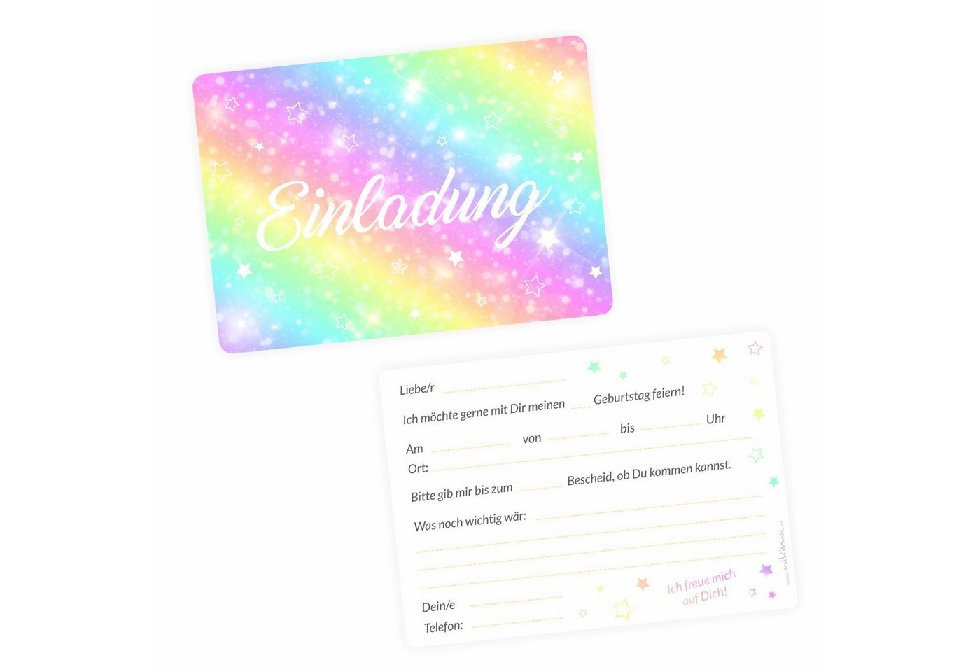 nikima Einladungskarten 10 Einladungskarten Regenbogen inkl. Umschlag Bild 4