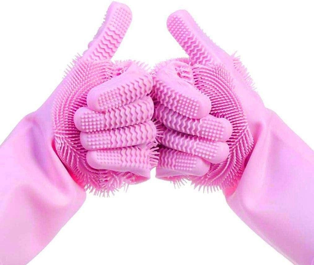 Geschenkehöhle Putzhandschuh Silikon Waschhandschuhe mit Noppen & feinen Bürsten ideal zum Reinigen Hitzebeständig, Wiederverwendbar, Umweltfreundlich & BPA-frei Bild 3