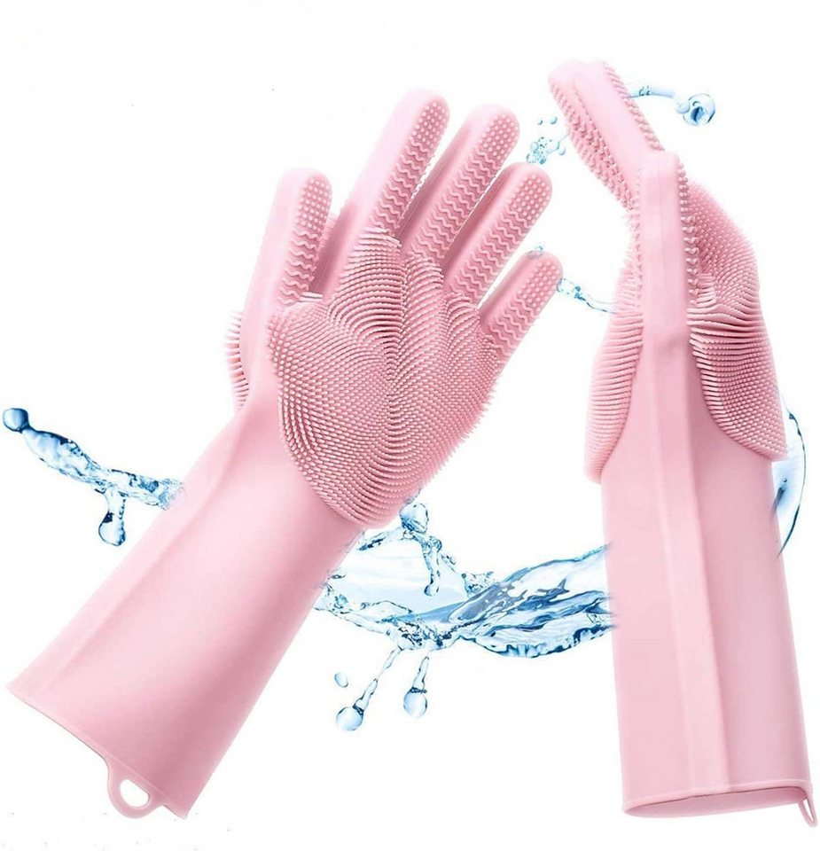 Geschenkehöhle Putzhandschuh Silikon Waschhandschuhe mit Noppen & feinen Bürsten ideal zum Reinigen Hitzebeständig, Wiederverwendbar, Umweltfreundlich & BPA-frei Bild 5