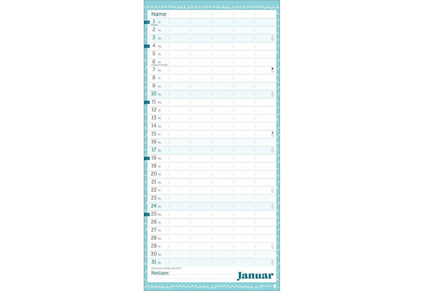 HEYE Wandkalender Deko-Familienplaner Happy Times 2027 Bild 4