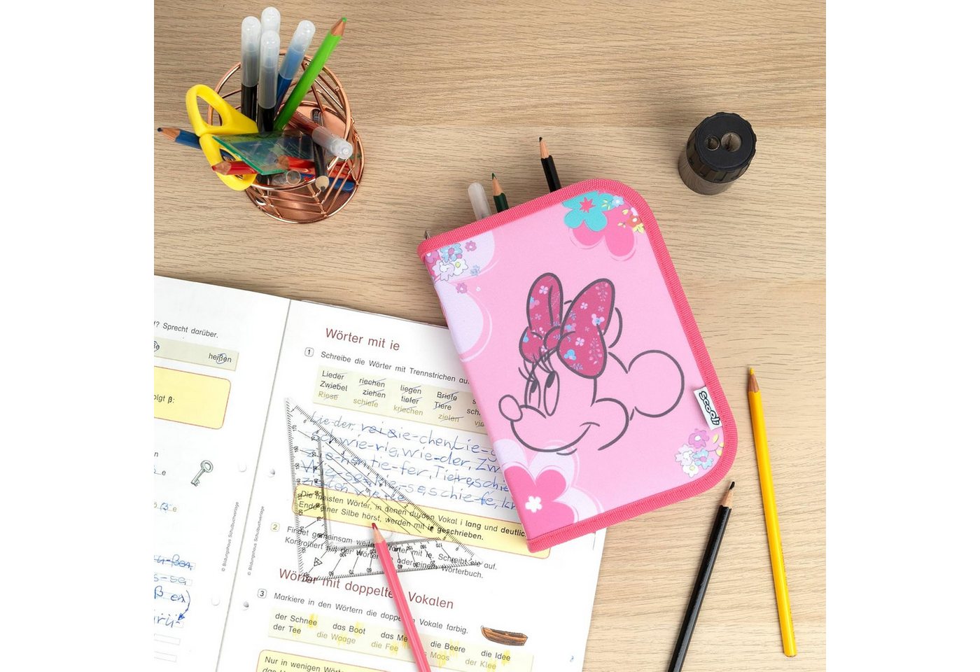 Disney Minnie Mouse Federmäppchen Minnie Mouse Gefülltes Federmappe Komplettes Etui Schuletui Bild 4