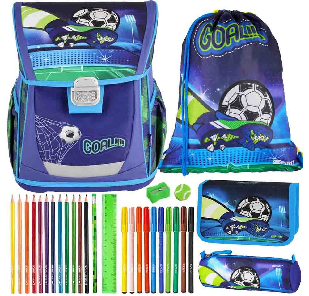 Spirit Schulranzen Set Cool 10-teilig 2026 Jungen blau Fussball Bild 5