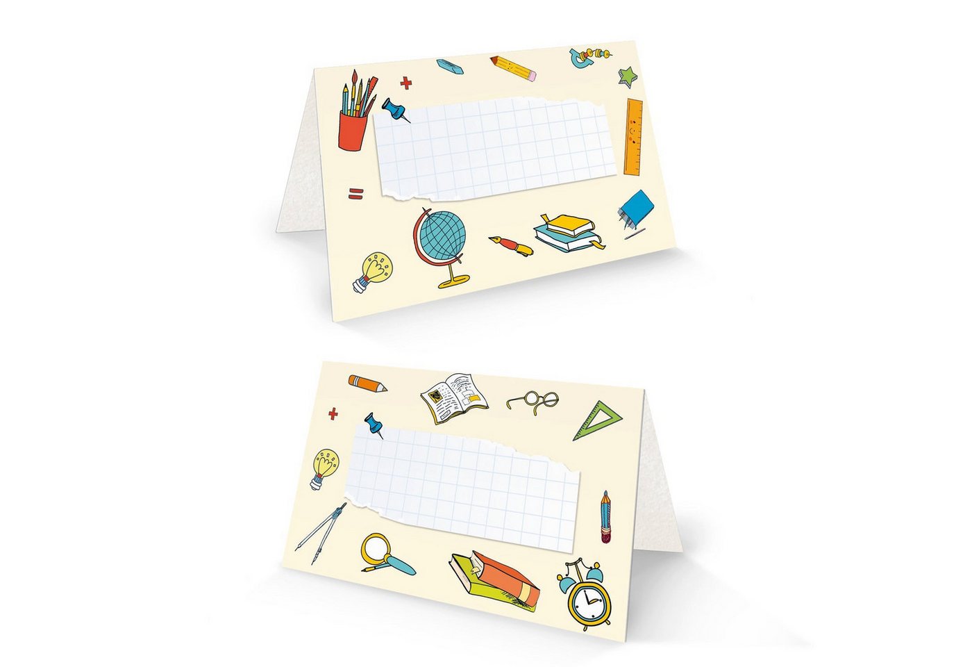 Logbuch-Verlag Klappkarte 25 Tischkarten Schule Kindergarten 8,5x5,5?cm Schulanfang Tischdeko