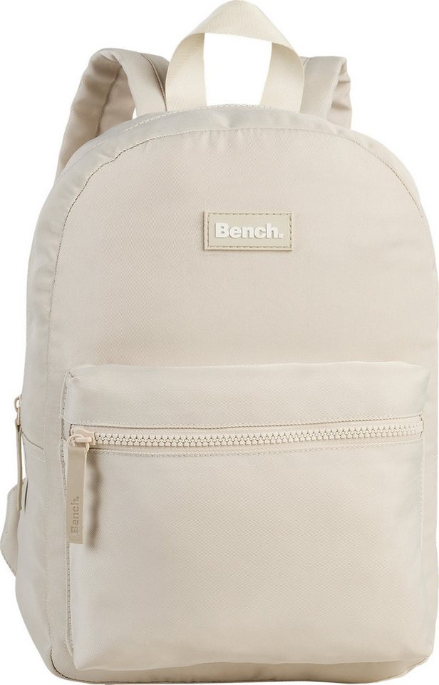 Bench. Rucksack Bench Rucksack beige weiß Nylon, Damen Cityrucksack Nylon, beige, weiß ca. 12cm hoch