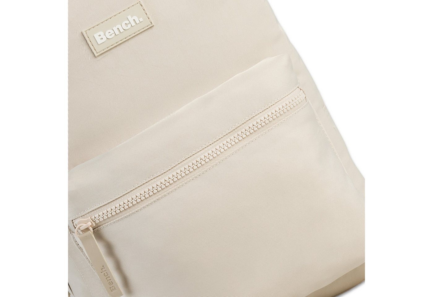 Bench. Rucksack Bench Rucksack beige weiß Nylon, Damen Cityrucksack Nylon, beige, weiß ca. 12cm hoch Bild 2