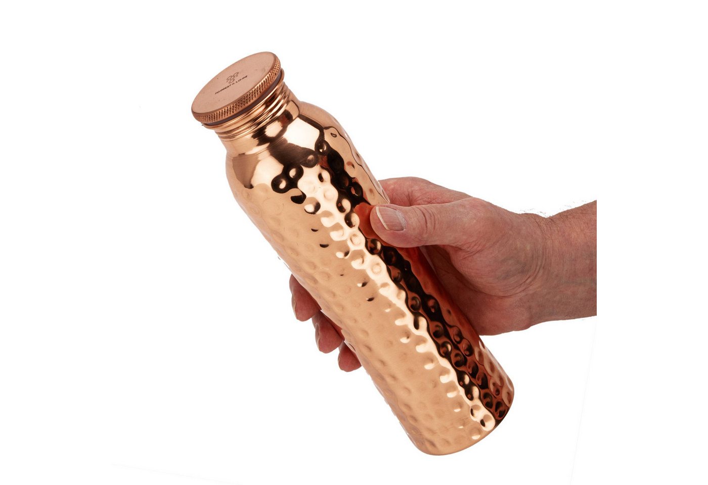 NKlaus Trinkflasche Gehämmerte Kupferflasche 900 ml Ayurvedische Handgefertigte Trinkflasc