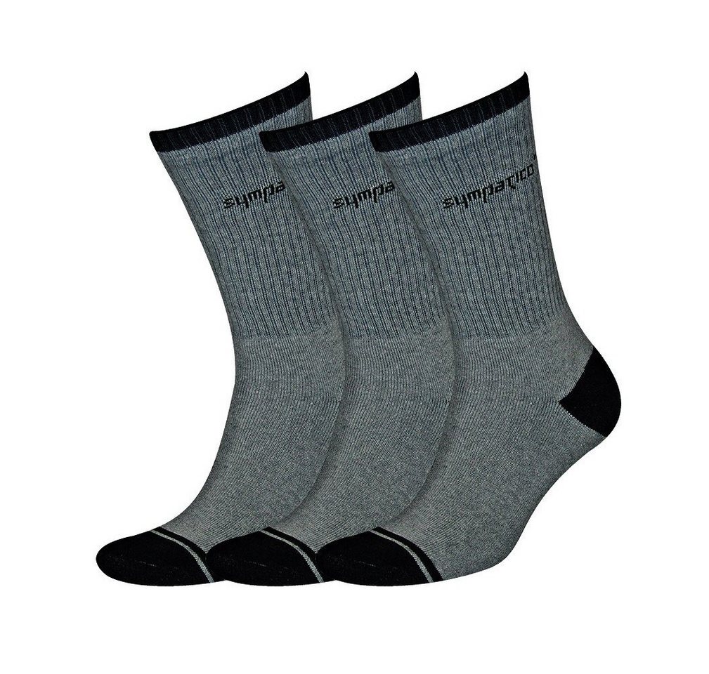 Sympatico Tennissocken Crew (Baumwolle) grau - 3 Paar Bild 2