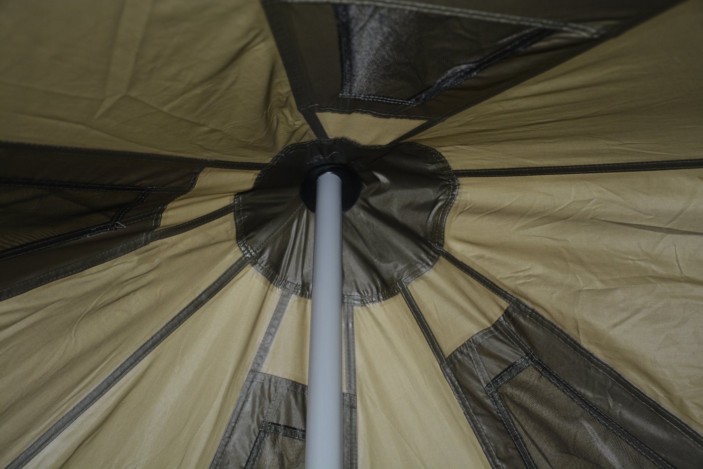 i@home Tipi-Zelt Kuppelzelt 4m Bellzelt, Personen: 4 (wasserdicht Oxford, atmungsaktiv, Insektenschutz, 1 tlg., Ofenrohröffnung Kaminöffnung, 4-Season, schneller Aufbau), Rundzelt großes Familienzelt für Glamping Bild 2