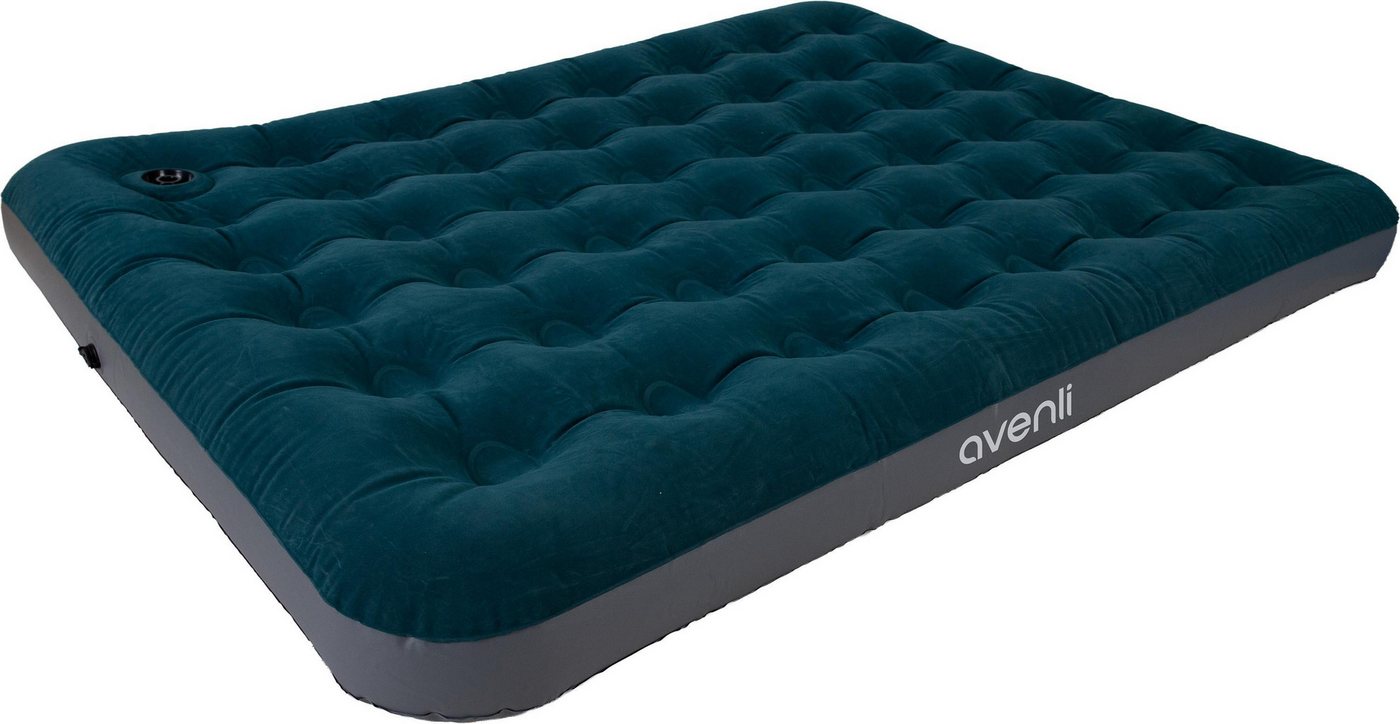 Avenli Luftmatratze Camping für 2 Personen mit Fußpumpe 203x152x22cm Queen-Size, (Luftbett einfach aufblasbar mit integrierter Luftpumpe, 1-St., für Indoor und Outdoor mit beflockter Oberfläche), Ideal als Reisebett oder Isomatte Bild 3