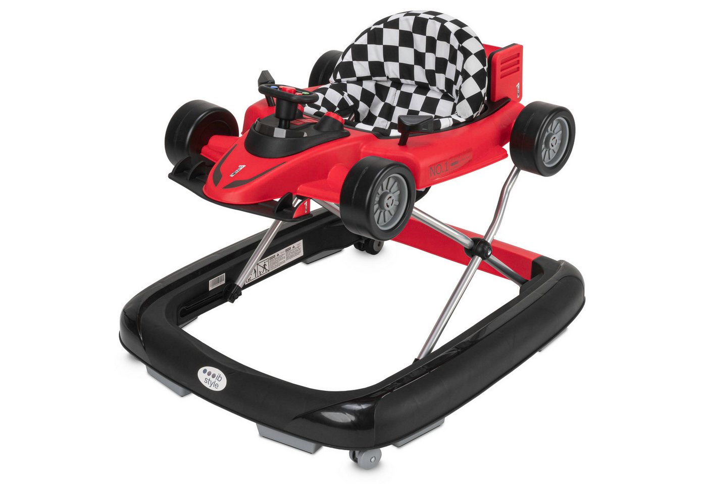 ib style Lauflernhilfe Little Speedster Babywalker Rot, Lauflernwagen mit Soundeffekten - Abnehmbarer Laufwagen Bild 3