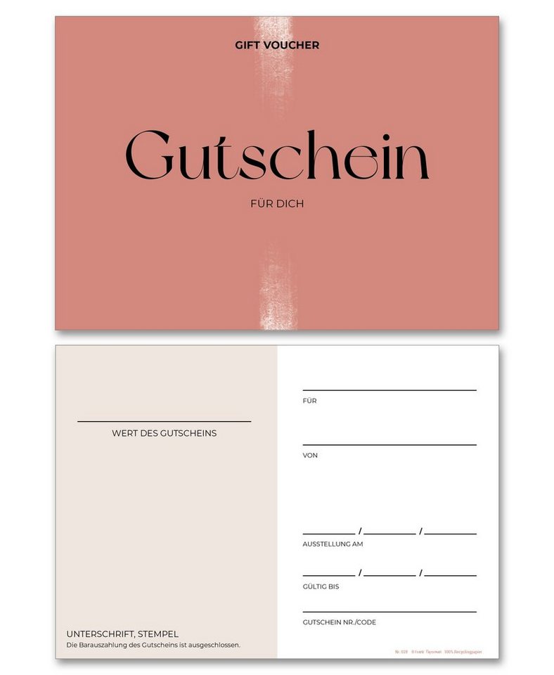 Frank Paperman Geschenkkarte Gutschein für Kunden, Salon und Studio, zum selber Ausfüllen, Gutscheinkarten, Geschenkgutschein Nagelstudio, Friseur, Kosmetik Bild 5