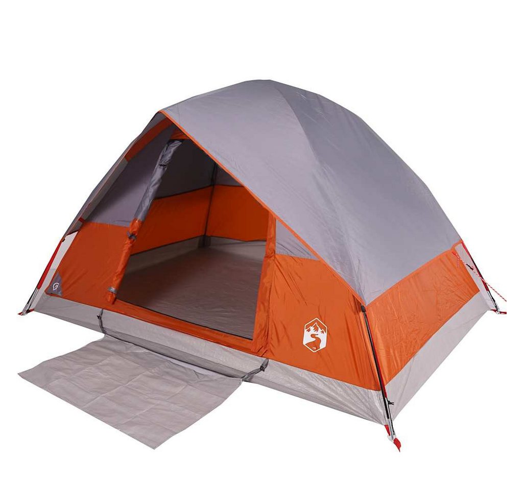 furnicato Faltzelt Camping Kuppelzelt 215x150x127 cm Orange, (1 tlg), Wetterfestes Familienzelt mit E-Anschluss und versiegelten Nähten