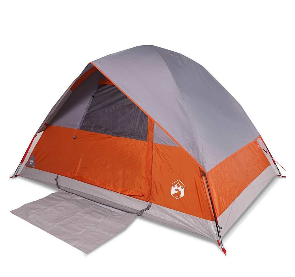 furnicato Faltzelt Camping Kuppelzelt 215x150x127 cm Orange, (1 tlg), Wetterfestes Familienzelt mit E-Anschluss und versiegelten Nähten Bild 3